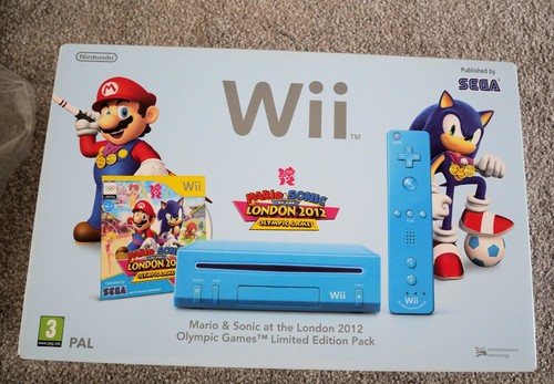 Console wii blu mario - console,