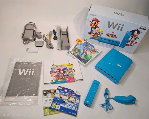 Nintendo wii blue mario - blue,